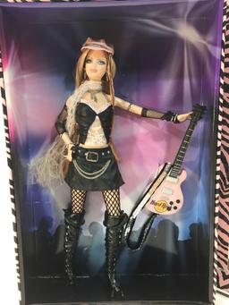 2004 Barbie Collector Hard Rock Barbie Doll with Guitar in Original Box 14in tall