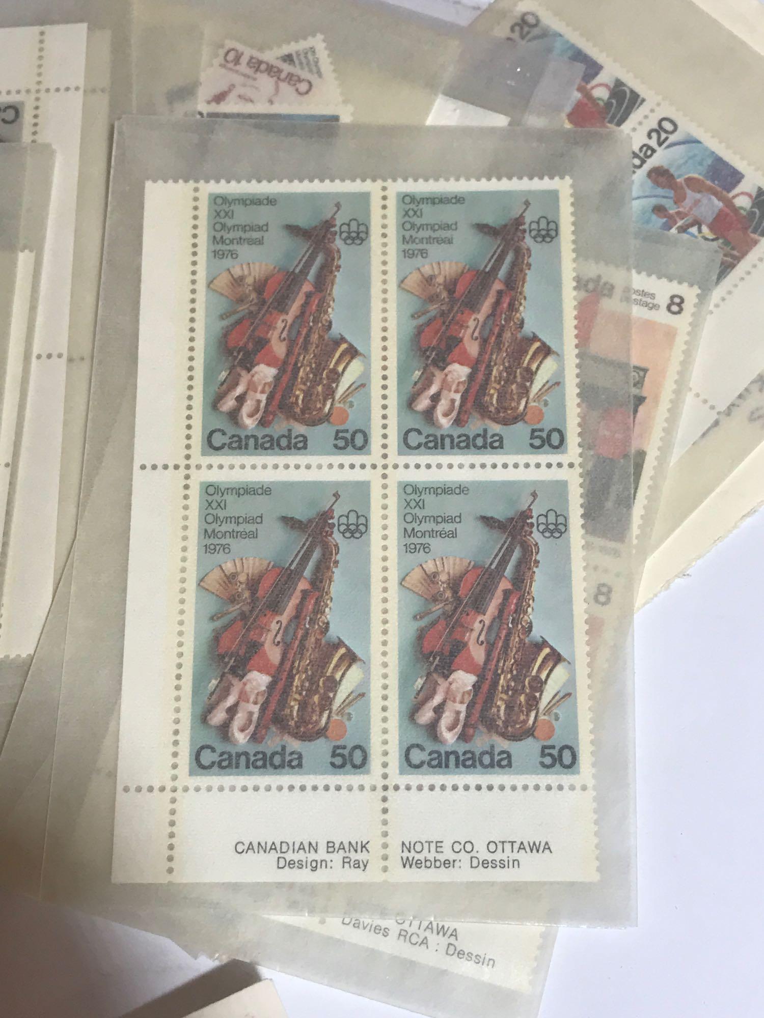 Stamp Collection Canada First Issue Plus Blocks