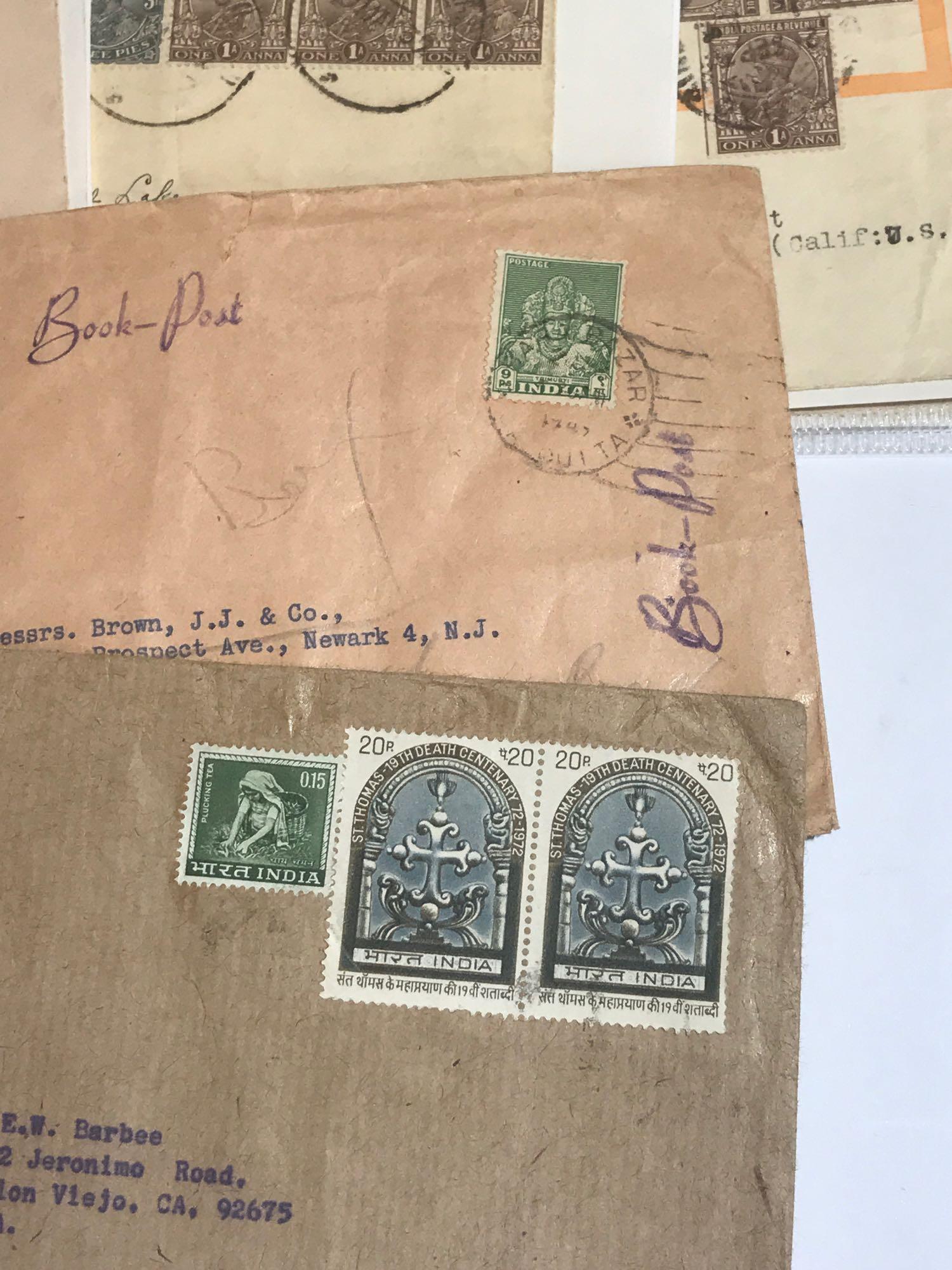 Vintage Letters Stamps India 1930s-1940s