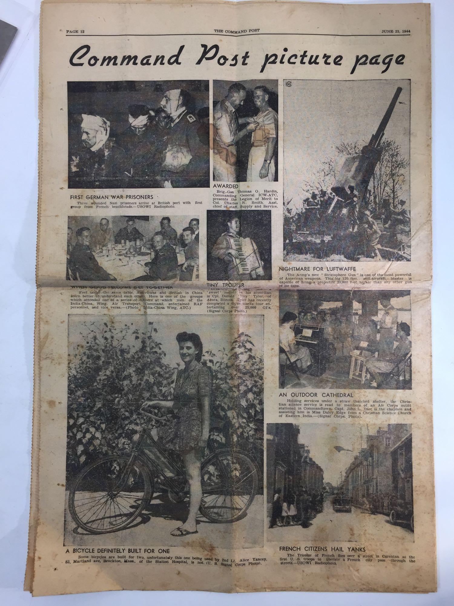 WW2 Era Newspaper, Postcards, Poster