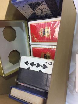 Lot of Playing Cards and Miscellaneous fabric equipment