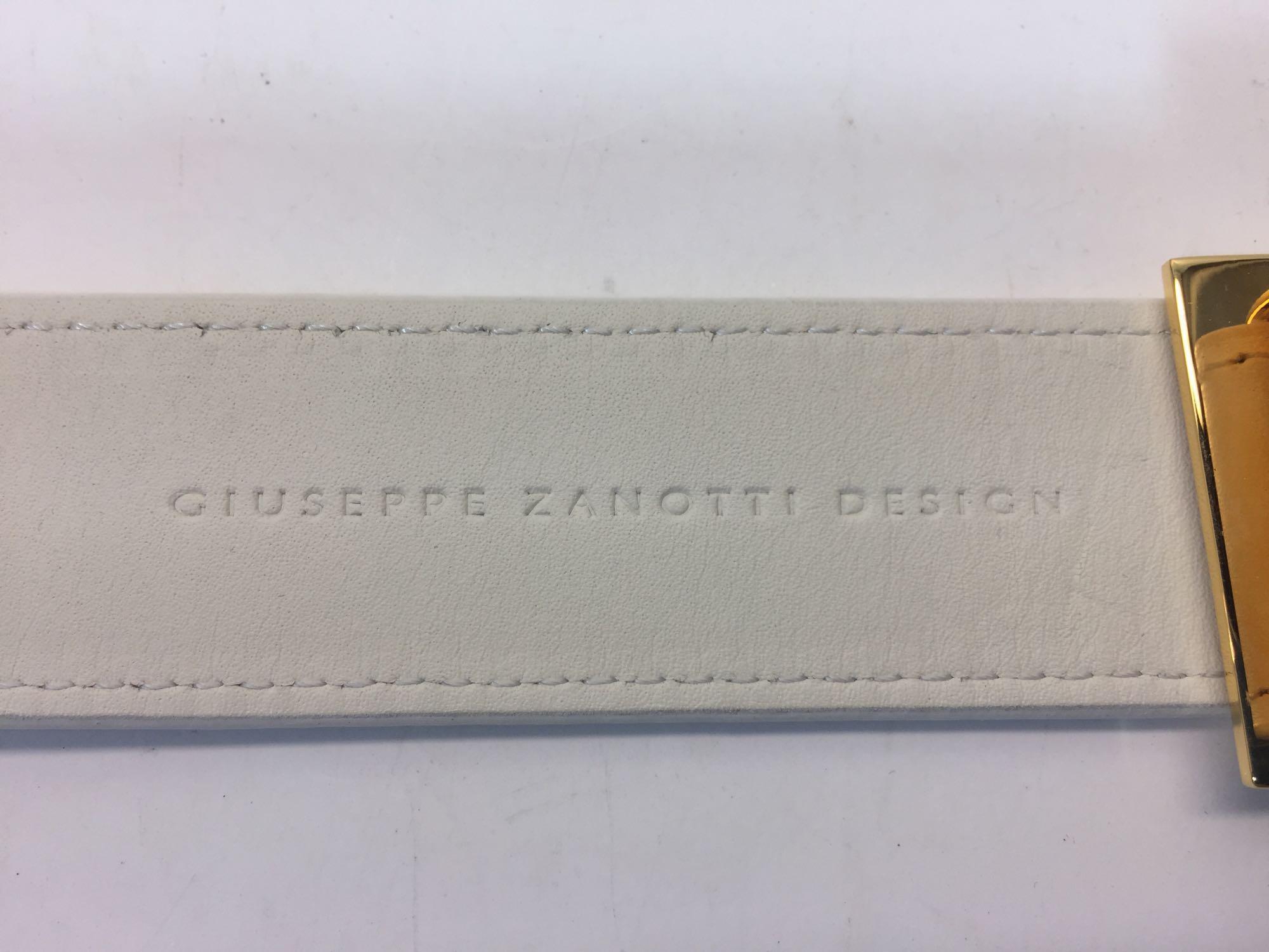 Giuseppe Zanotti Design White Leather Belt