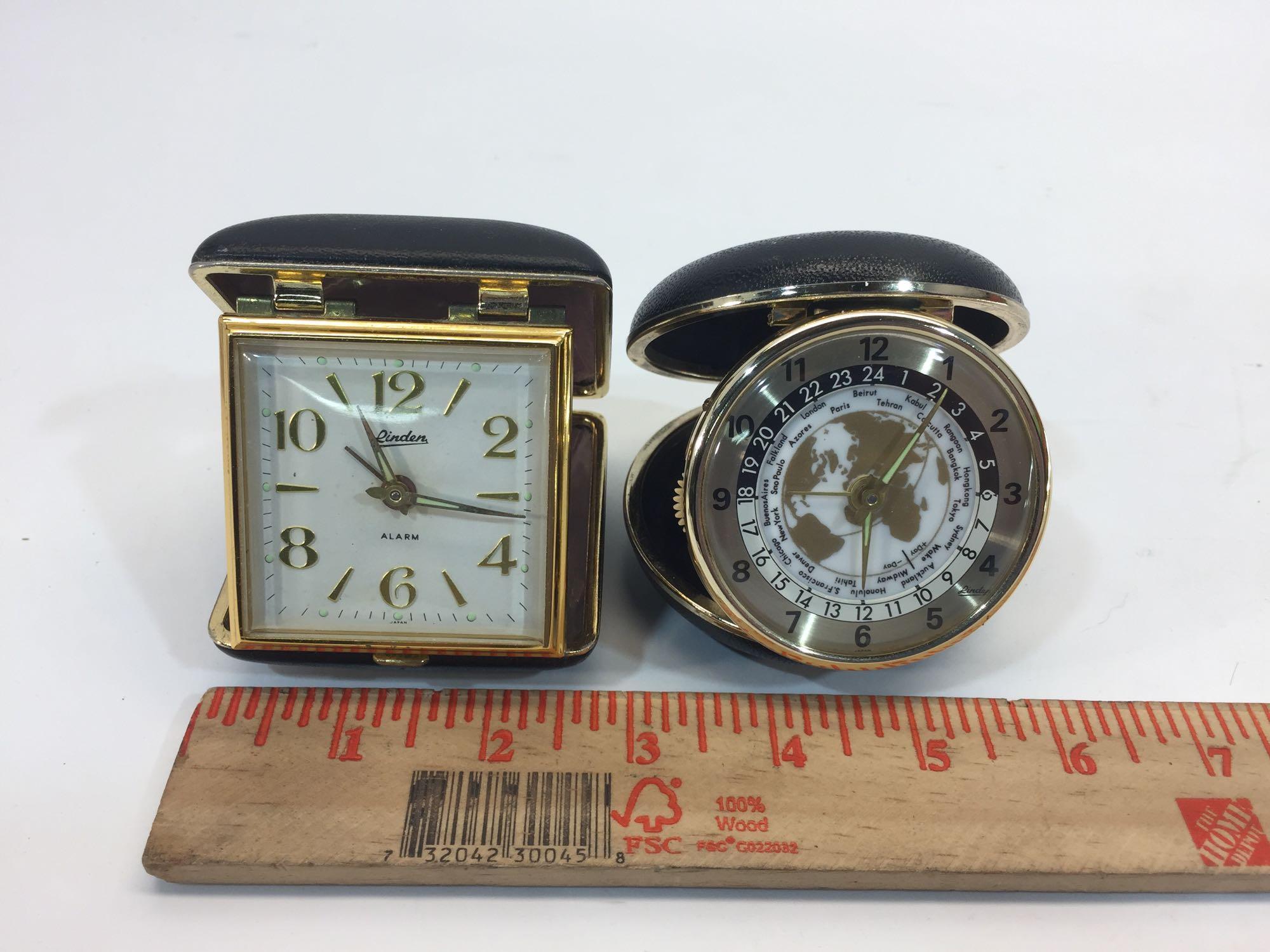 Lot of 2 Collapsable Clocks / Pocket Watches