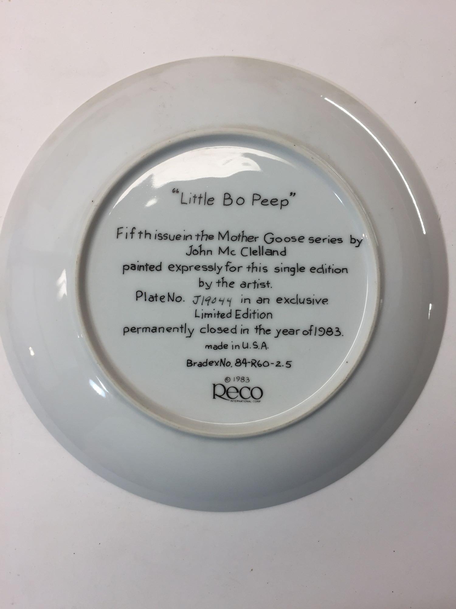 Reco - Mother Goose Series - Lot of 2 Limited Edition Ceramic Plates