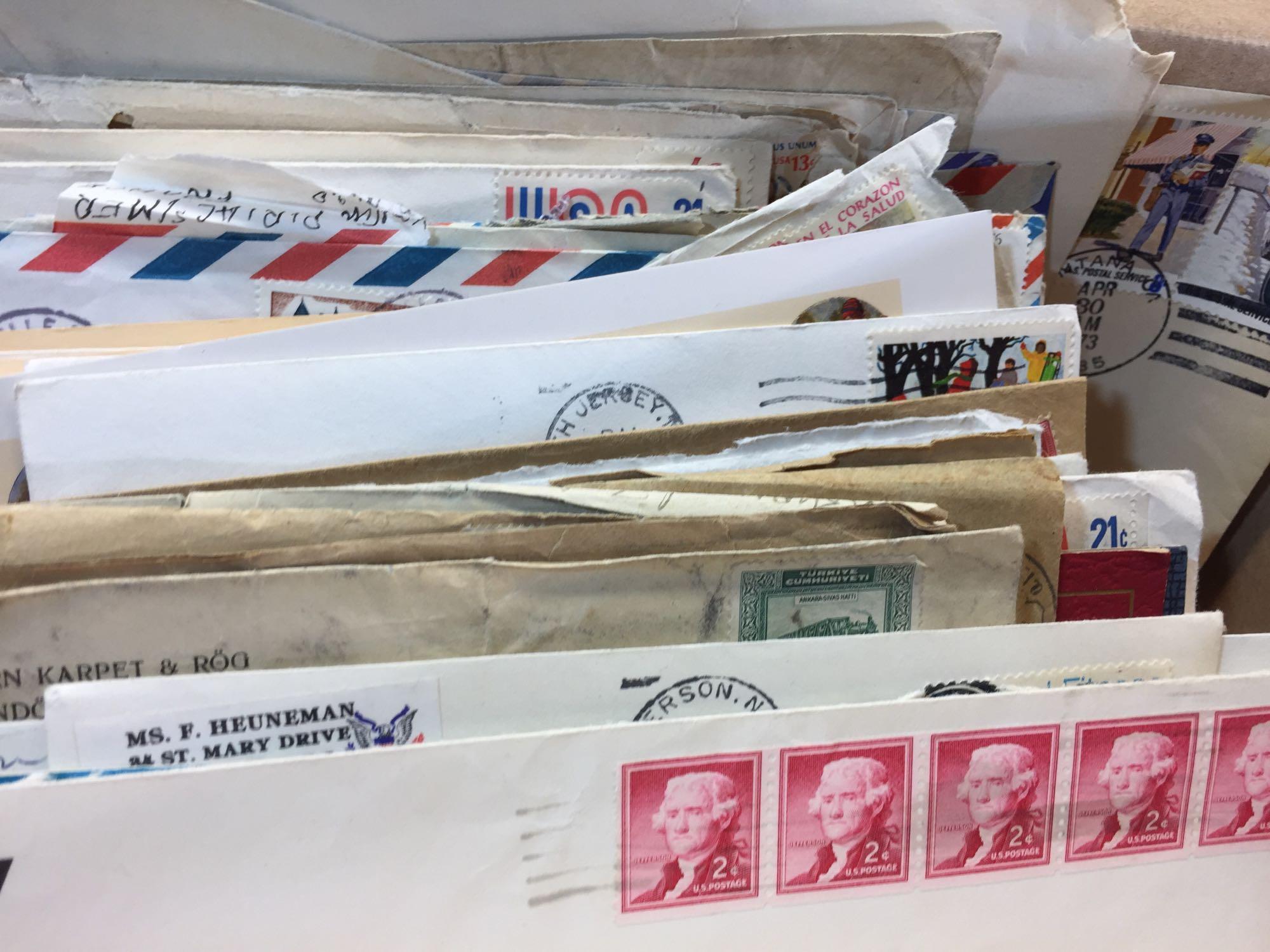 Collection of Stamps, Letters, Envelopes, etc