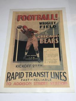 Chicago Bears 1929 Schedule Wrigley Field Advertising