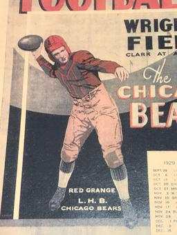 Chicago Bears 1929 Schedule Wrigley Field Advertising