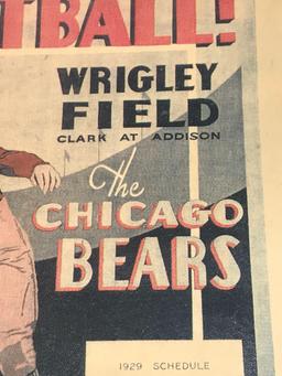 Chicago Bears 1929 Schedule Wrigley Field Advertising