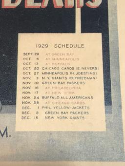 Chicago Bears 1929 Schedule Wrigley Field Advertising