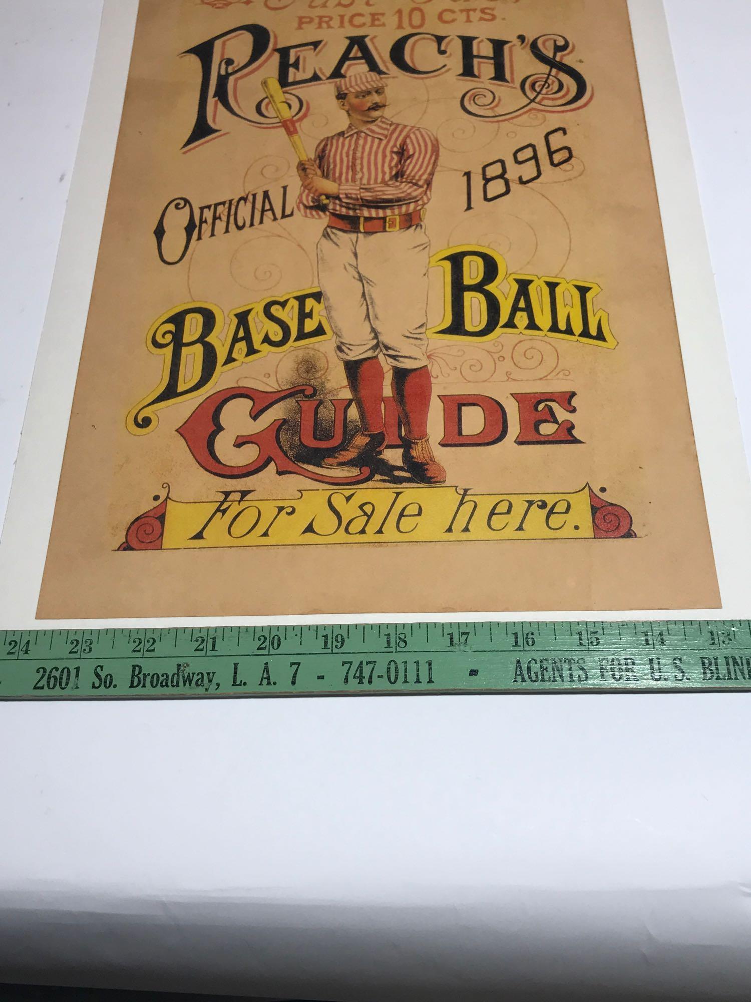 Peach?s 1896 Baseball Guide Advertising