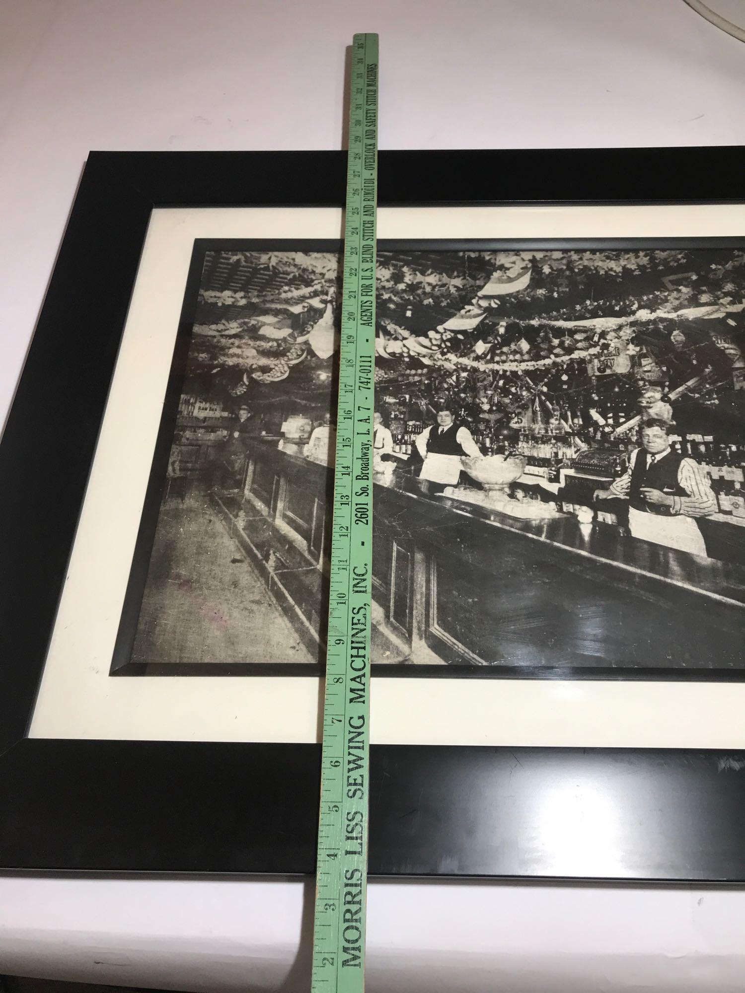 Framed Vintage Photo Of Bar and Bartenders