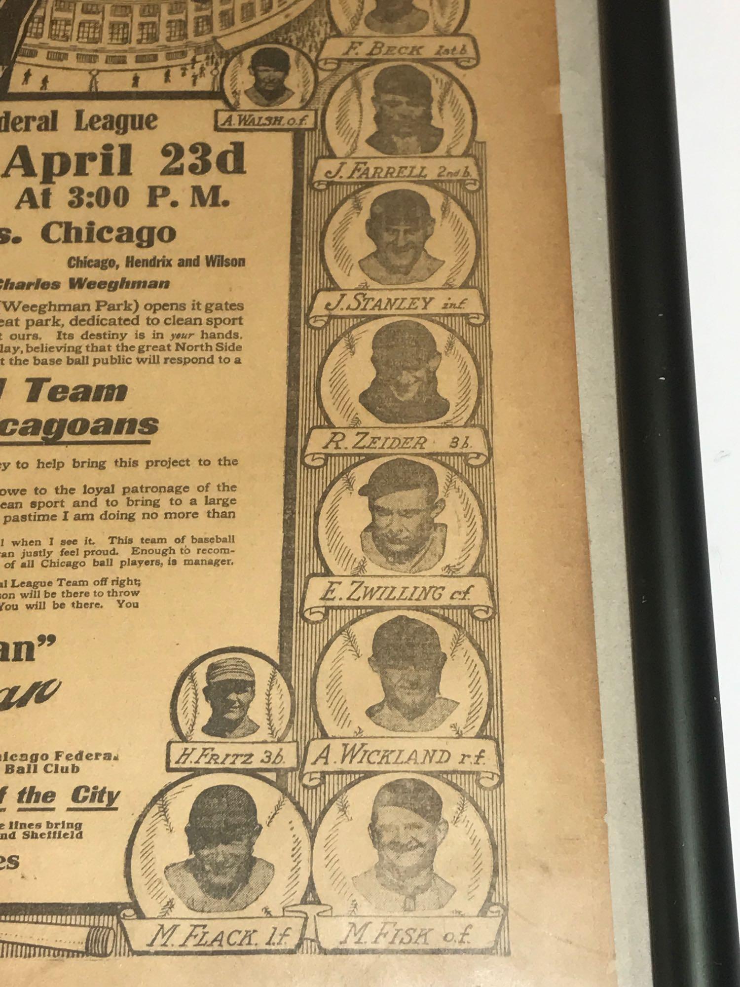 1914 Newspaper Opening Game Federal League Chicago