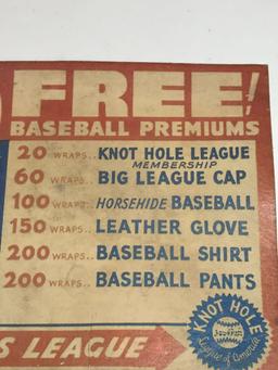 1930s Lou Gehrig Big League Gum Store Top Advertising Cardboard