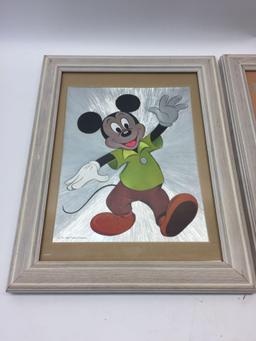 Set of 2 Framed Disney Art Pieces 11x14.5in - Mickey & Minnie Mouse