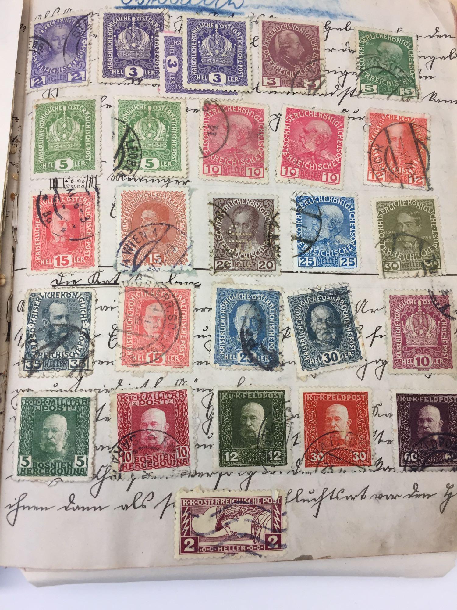Collection of Hundreds of Foreign & Domestic Stamps - Loose & In Albums