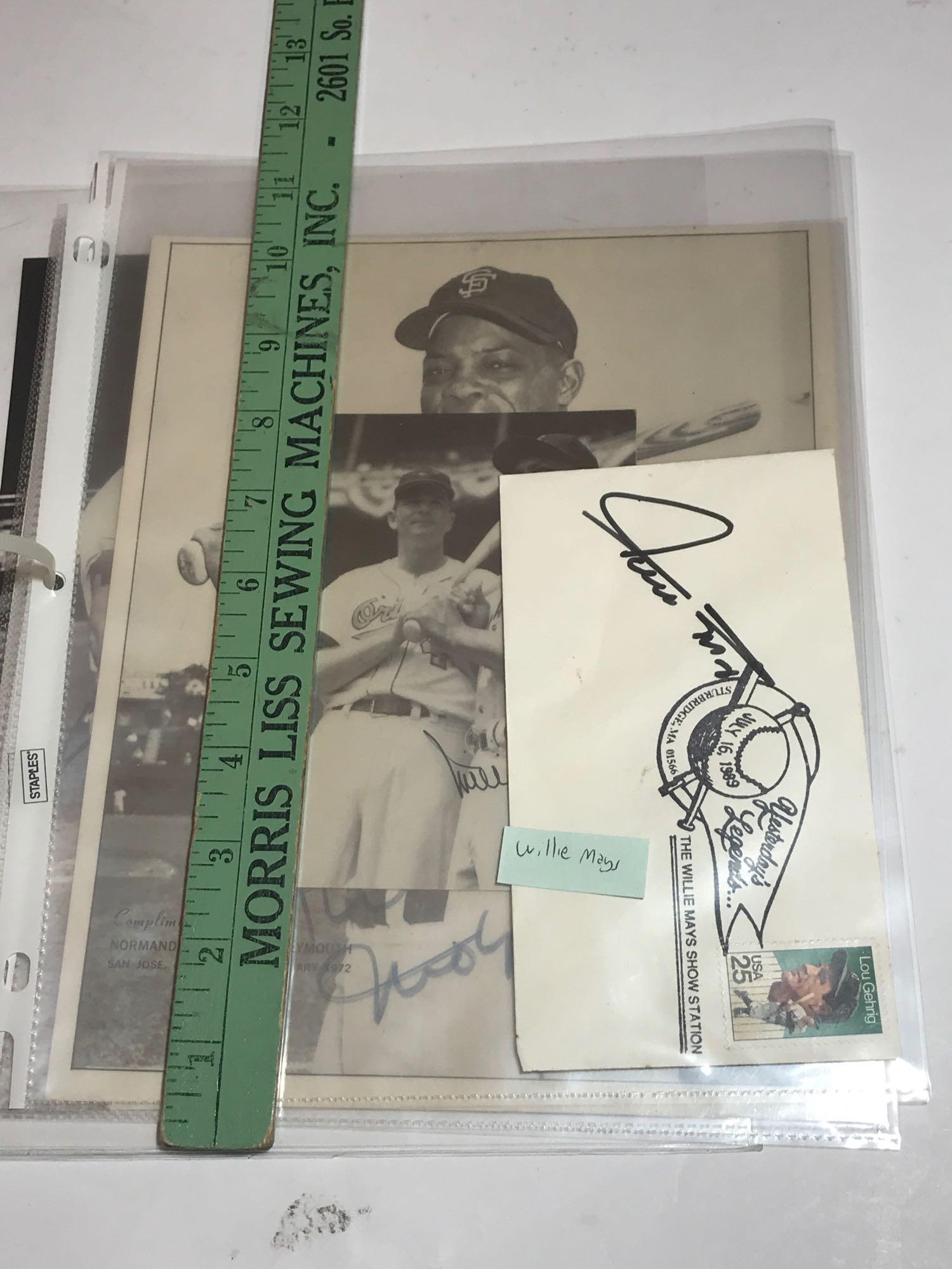 Willie Mays Signed Photo Post Card Letter 4 Units