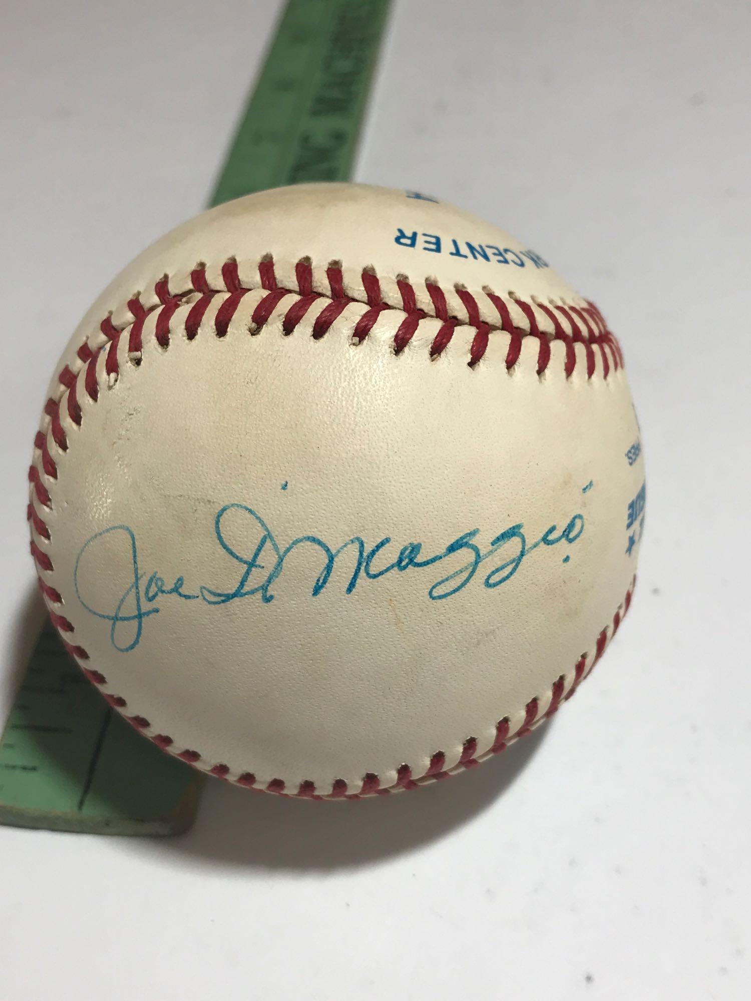 Signed Baseball says Joe DiMaggio Mickey Mantle No COA