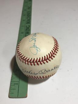 Signed Baseball says Joe DiMaggio Mickey Mantle No COA