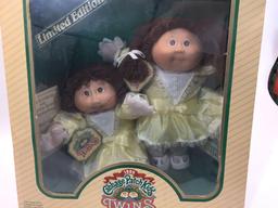 Limited Edition Coleco 1985 Cabbage Patch Kids Twins - 2 Dolls in Original Box 19x19x10in