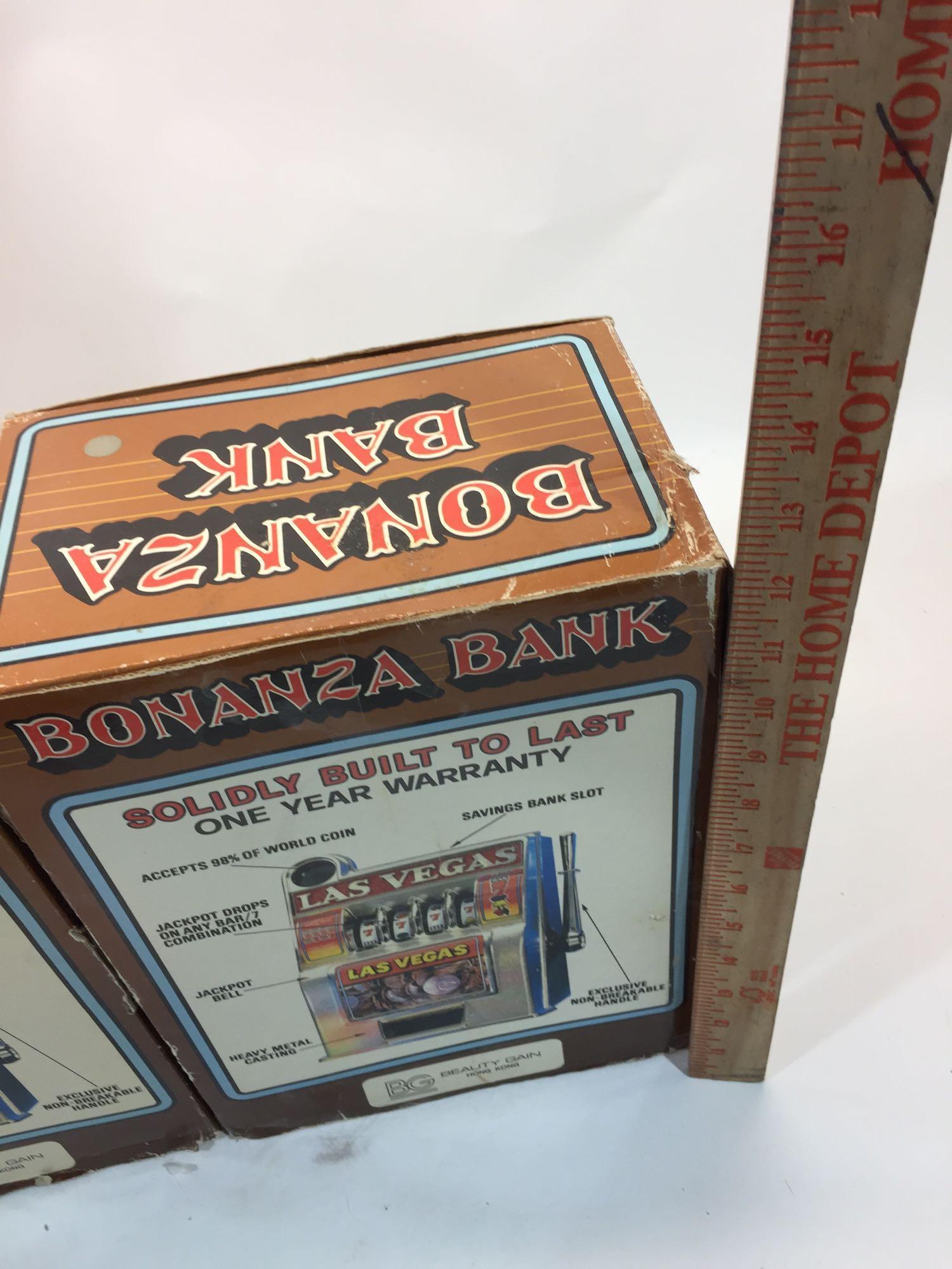 Lot of 2 Bonanza Bank Slot Slot Machines in Original Packaging - Untested