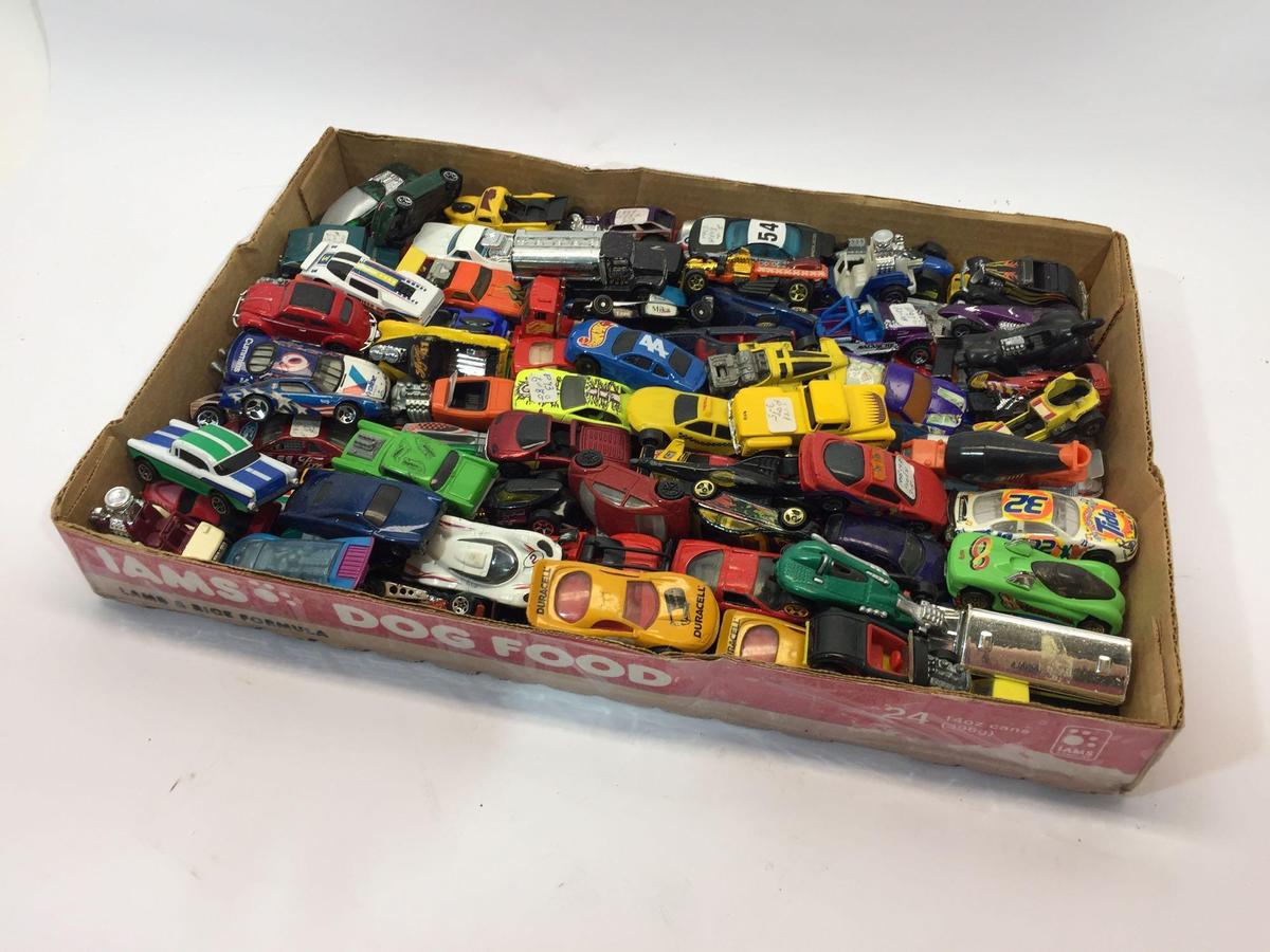 Box of Hot Wheels & Toy Cars