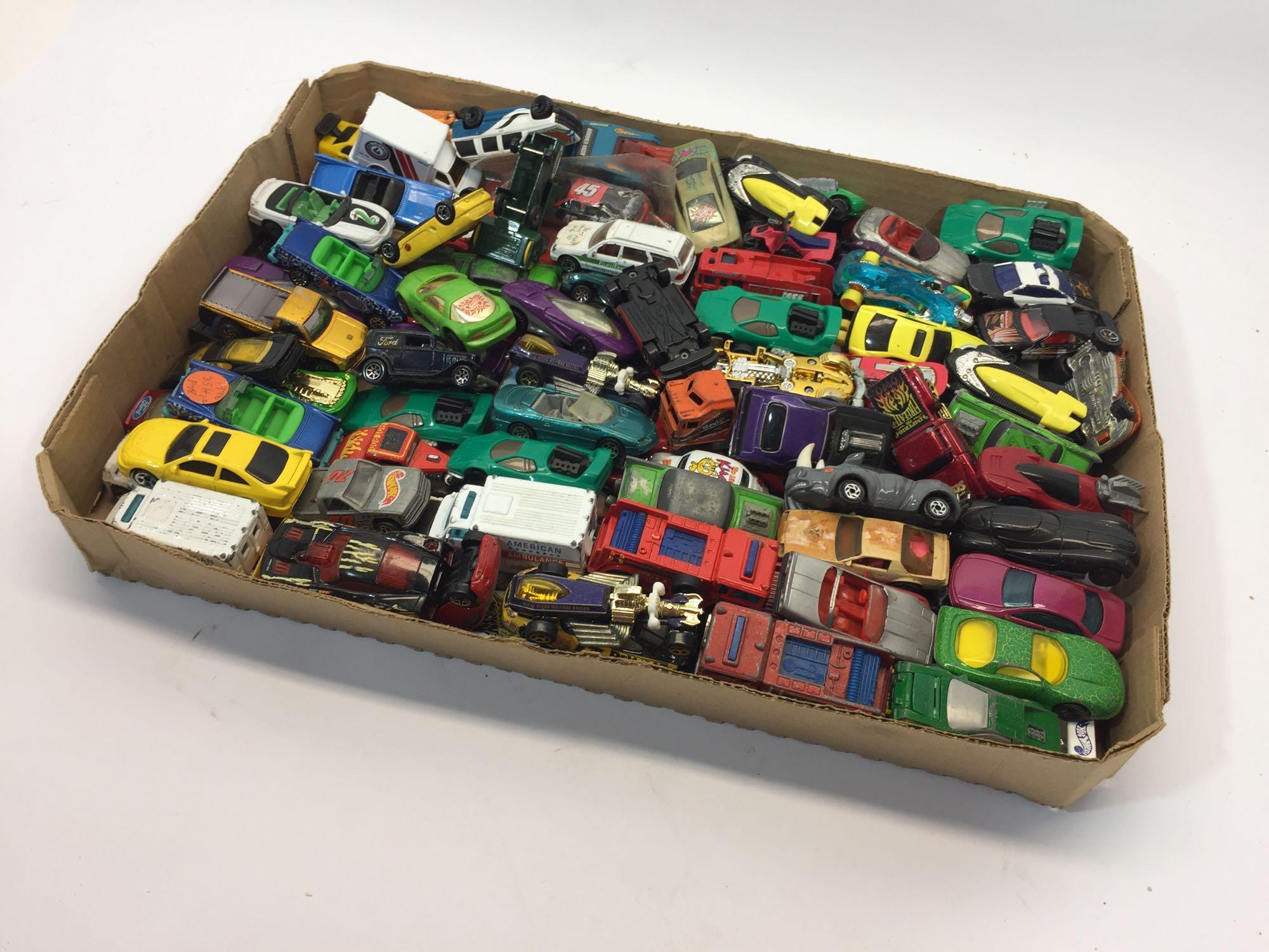 Box of Hot Wheels & Toy Cars