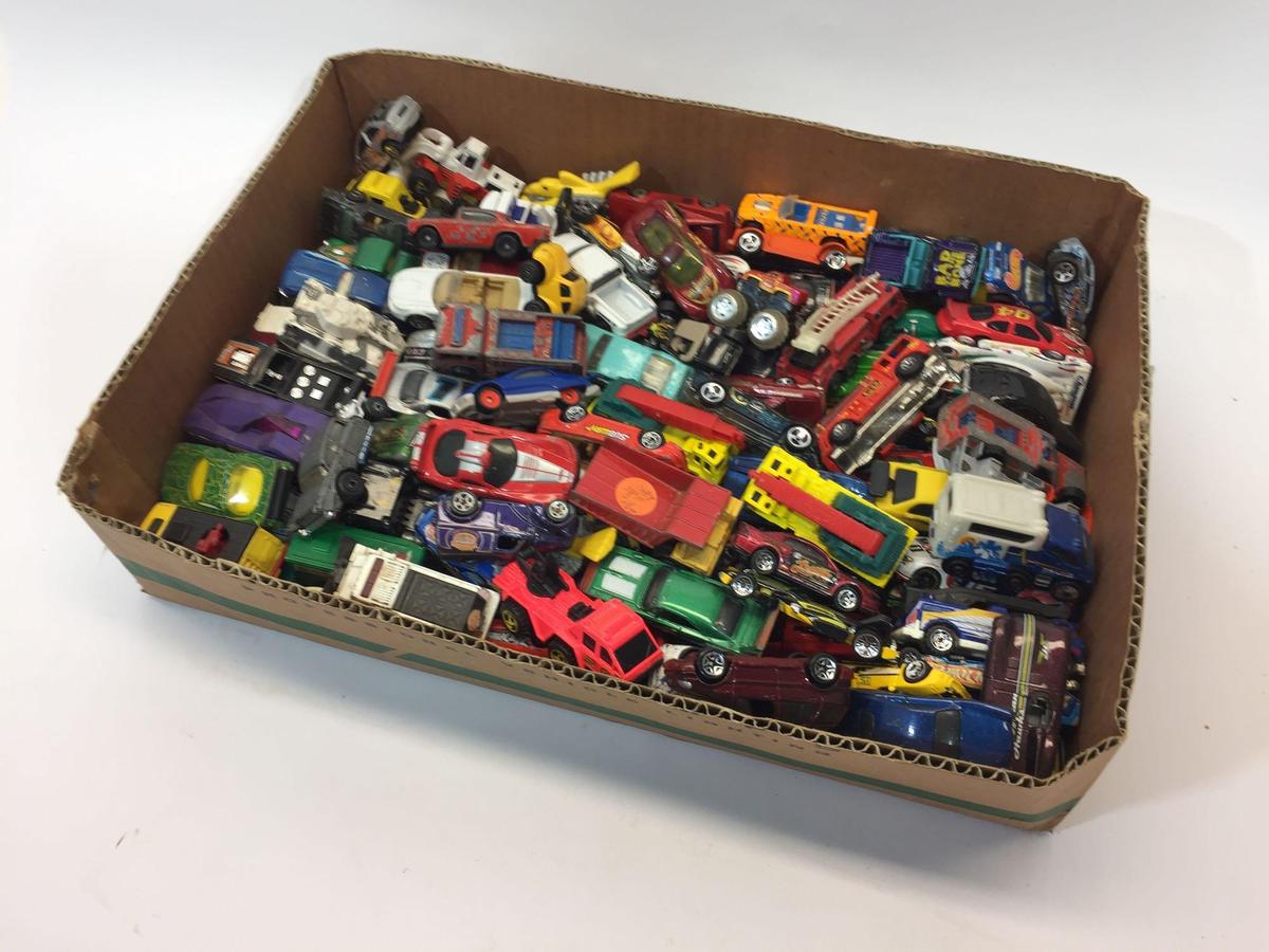 Box of Hot Wheels & Toy Cars