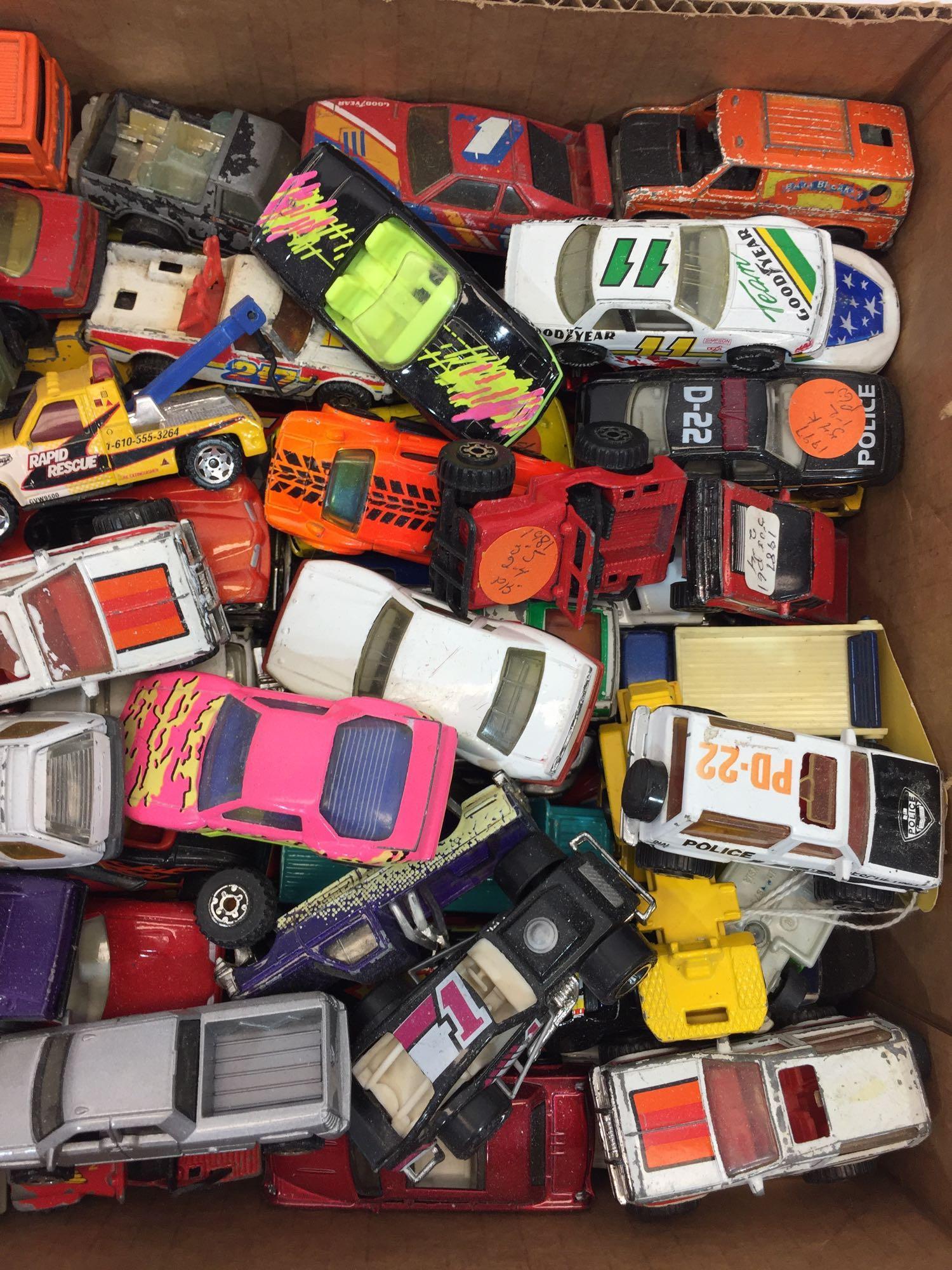 Box of Hot Wheels & Toy Cars