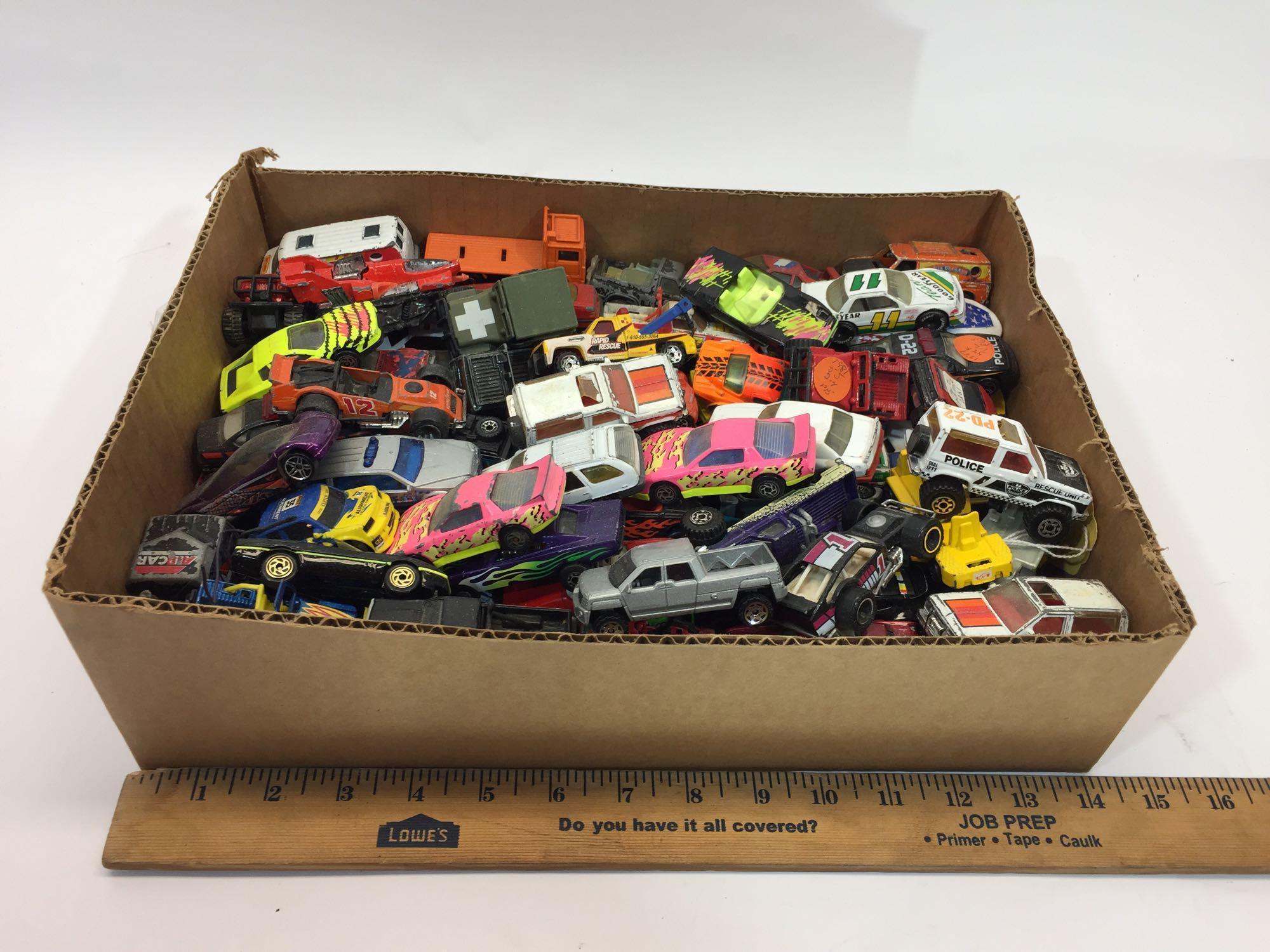 Box of Hot Wheels & Toy Cars