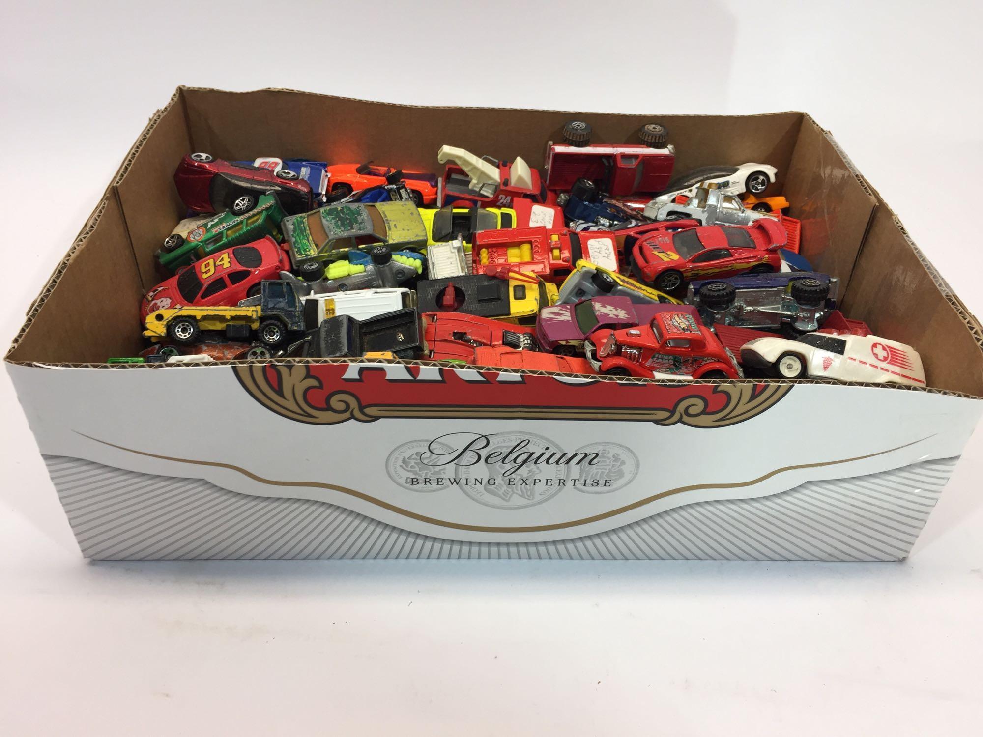 Box of Hot Wheels & Toy Cars