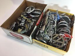 2 Boxes of various car lettering/emblems/ornaments