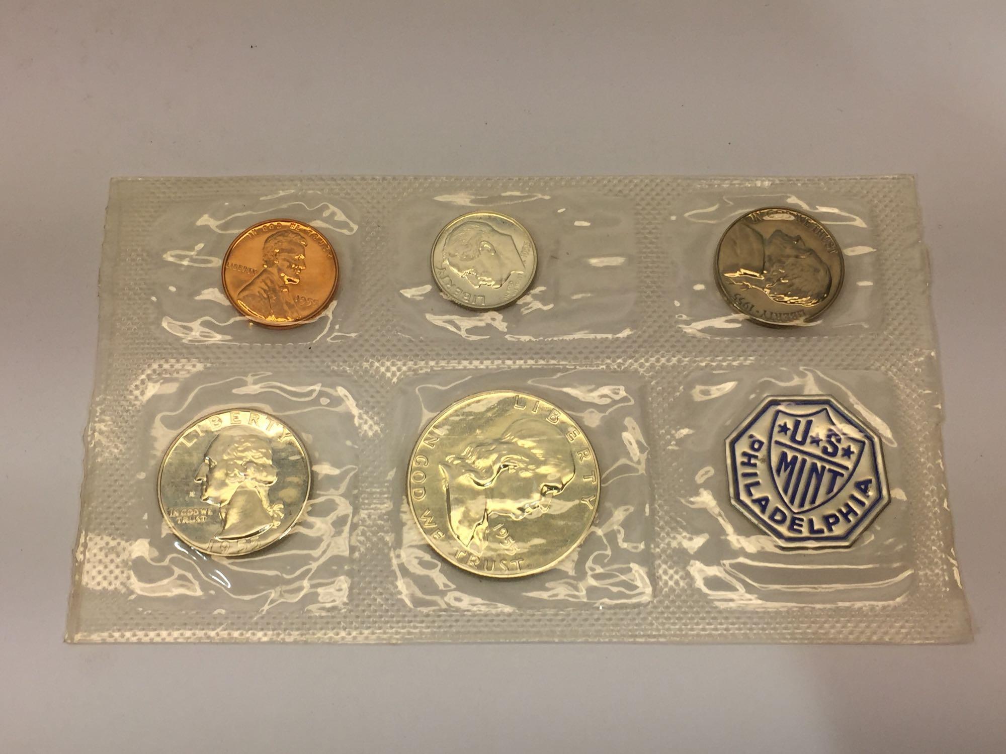 Treasury Department United States Mint Philadelphia - Coin Proof Sets 1955, 1956, 1957, 1958, 1959