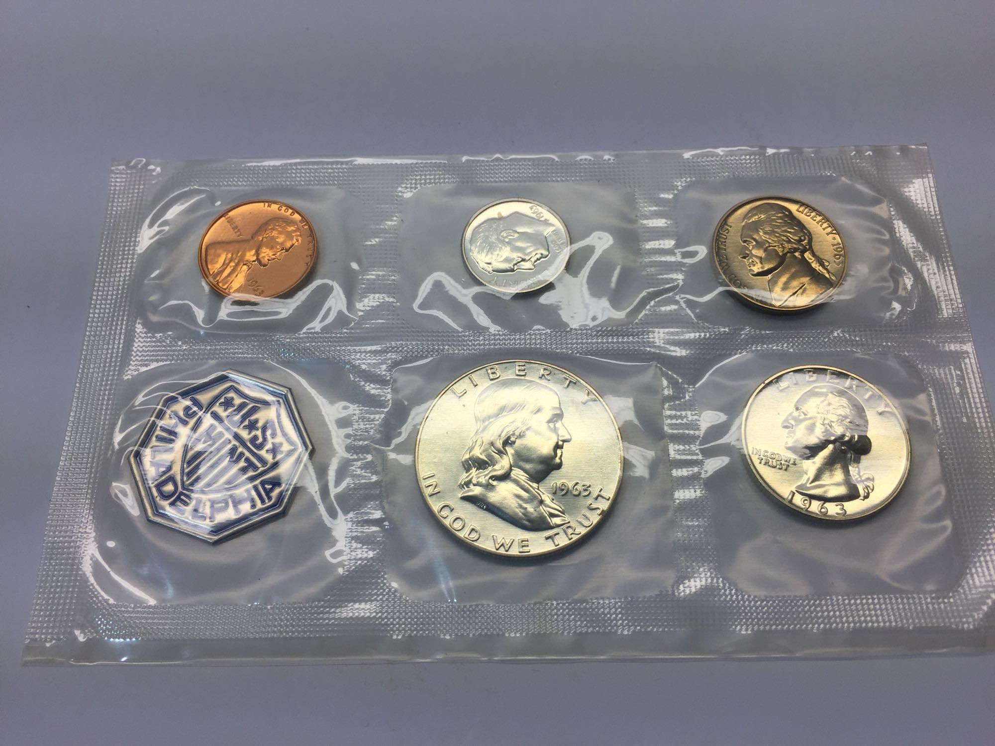 Treasury Department United States Mint Philadelphia - Coin Proof Sets 1960, 1961, 1962, 1963, 1964