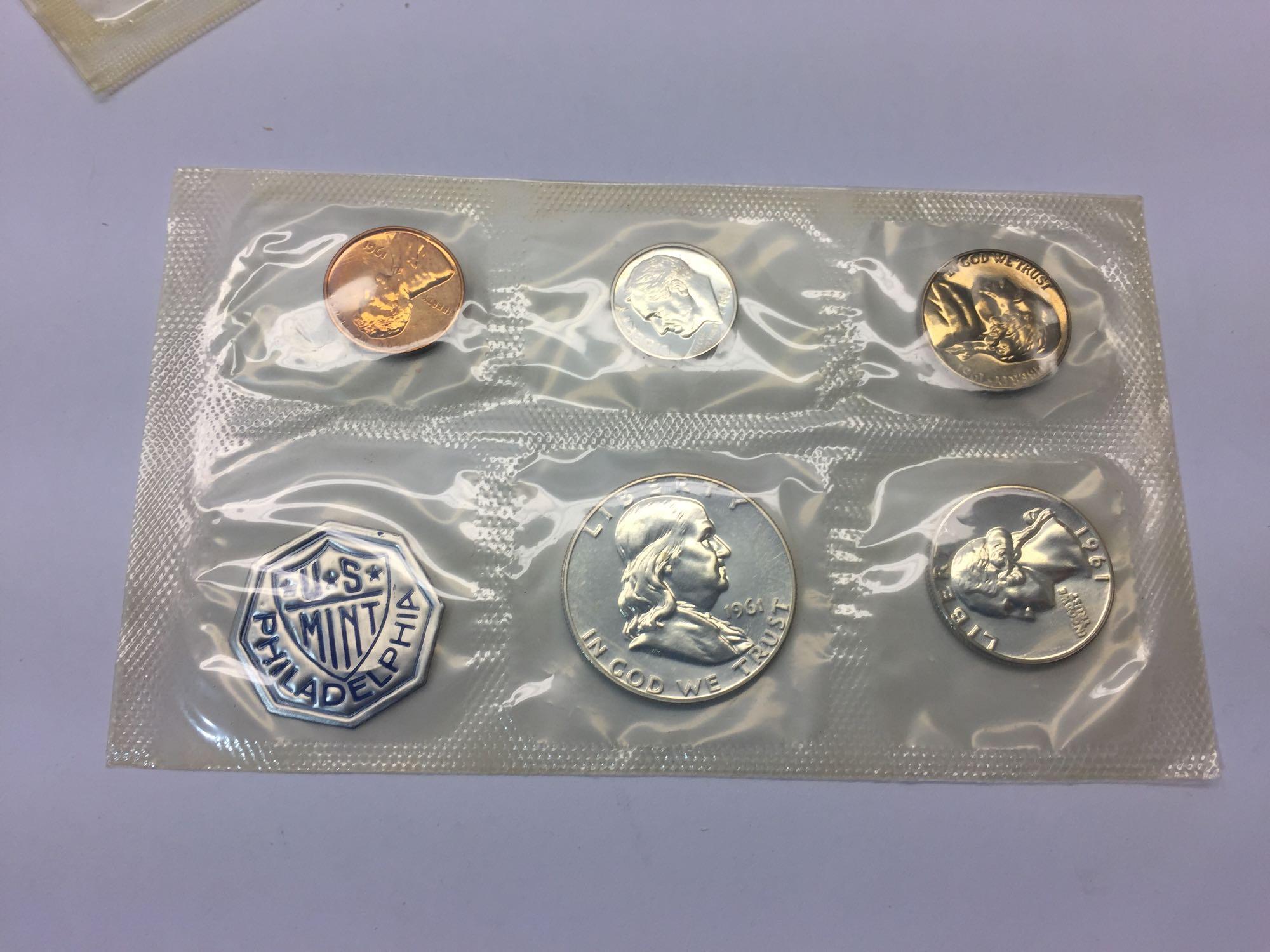 Treasury Department United States Mint Philadelphia - Coin Proof Sets 1960, 1961, 1962, 1963, 1964