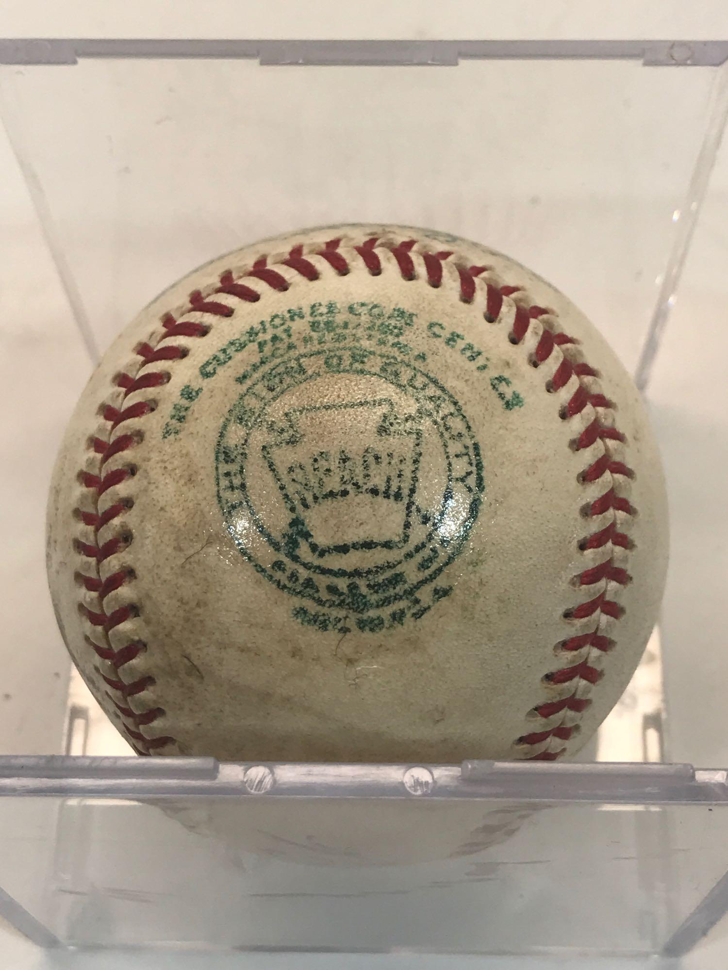 Signed Baseball says Babe Ruth No COA