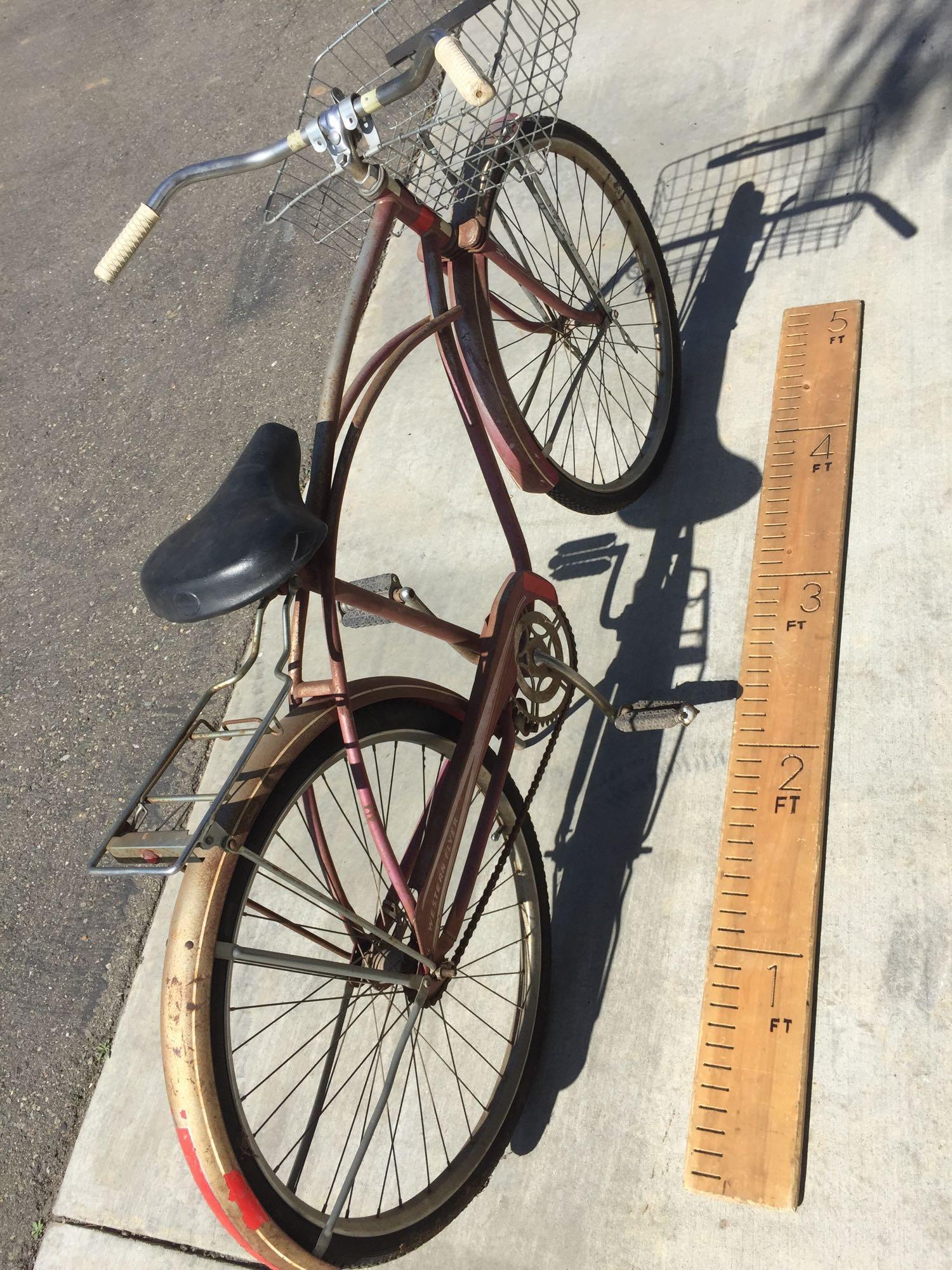 Vintage Western Flyer Bicycle - 44in Wheelbase - 26in Tire