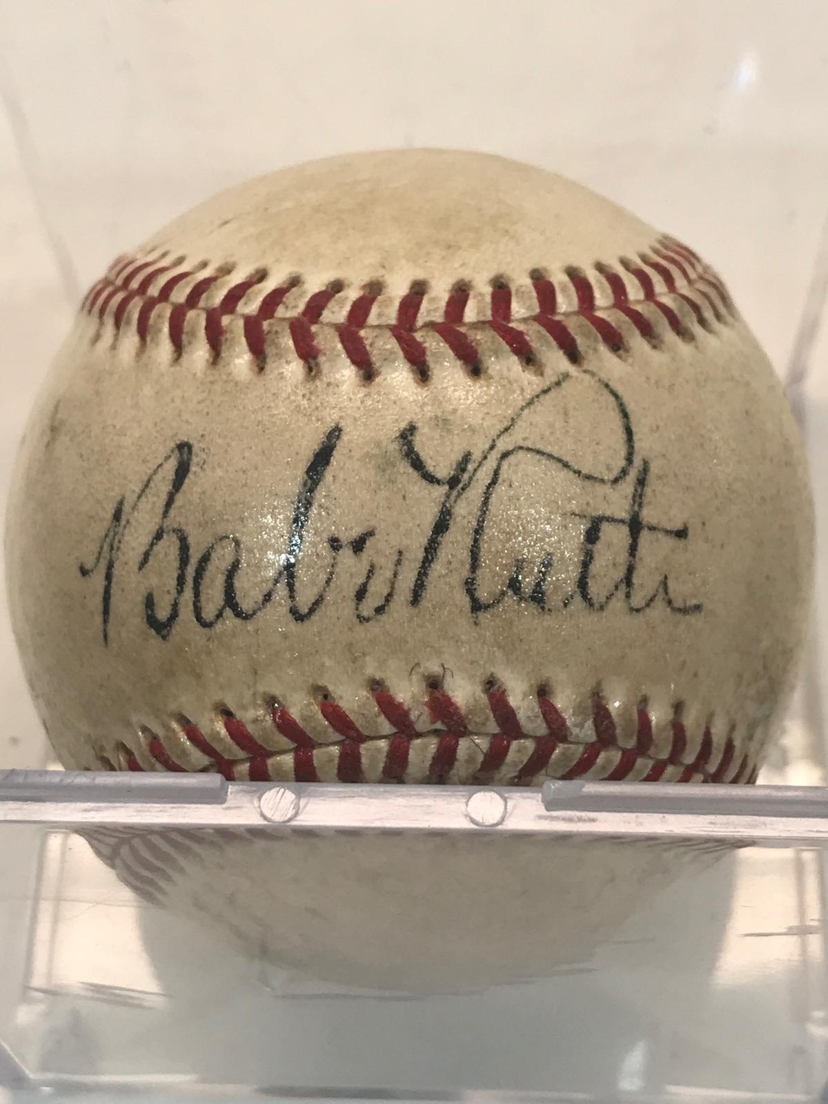 Signed Baseball says Babe Ruth No COA