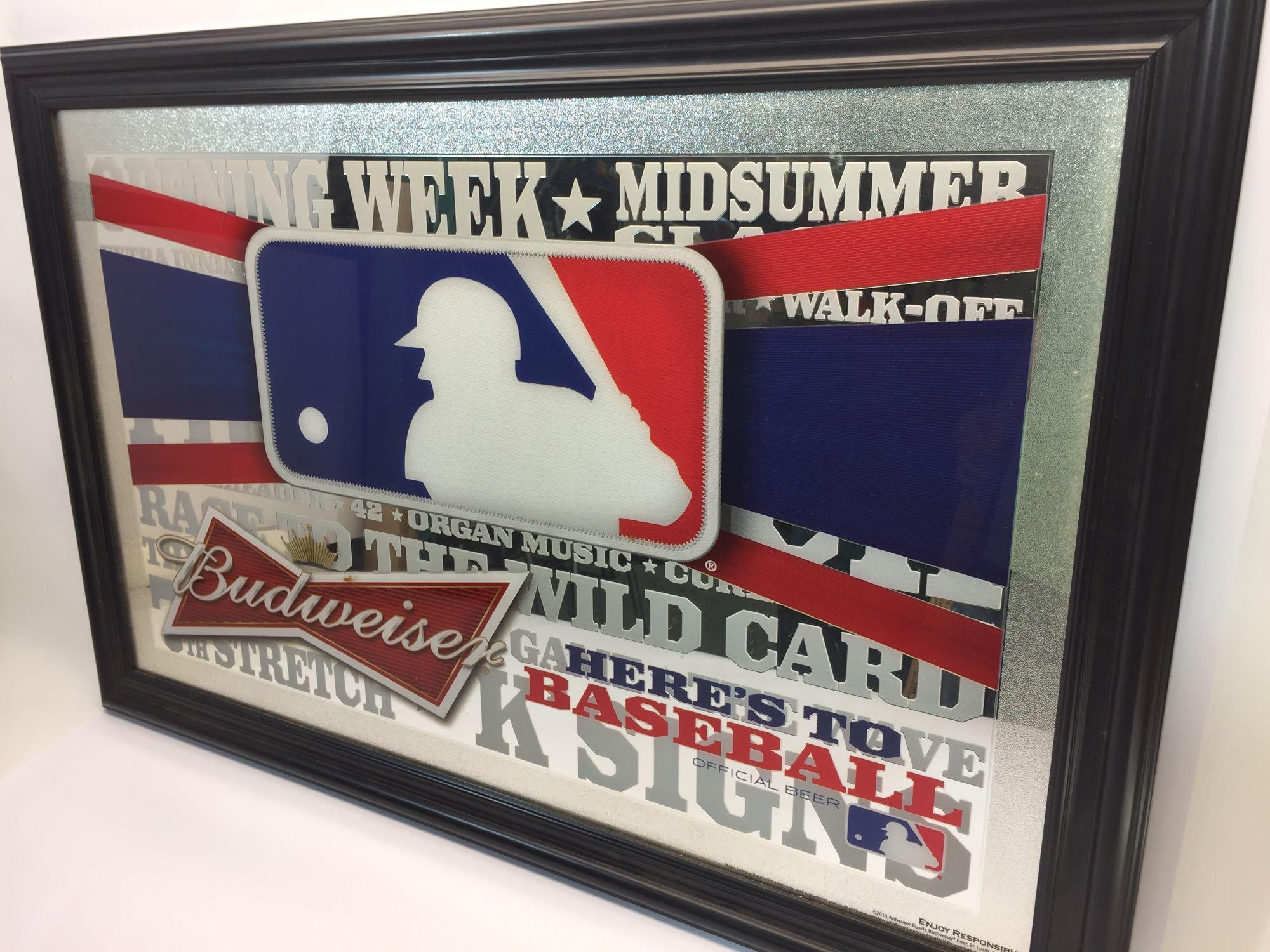 Framed Art Budweiser MLB Baseball 24x36in