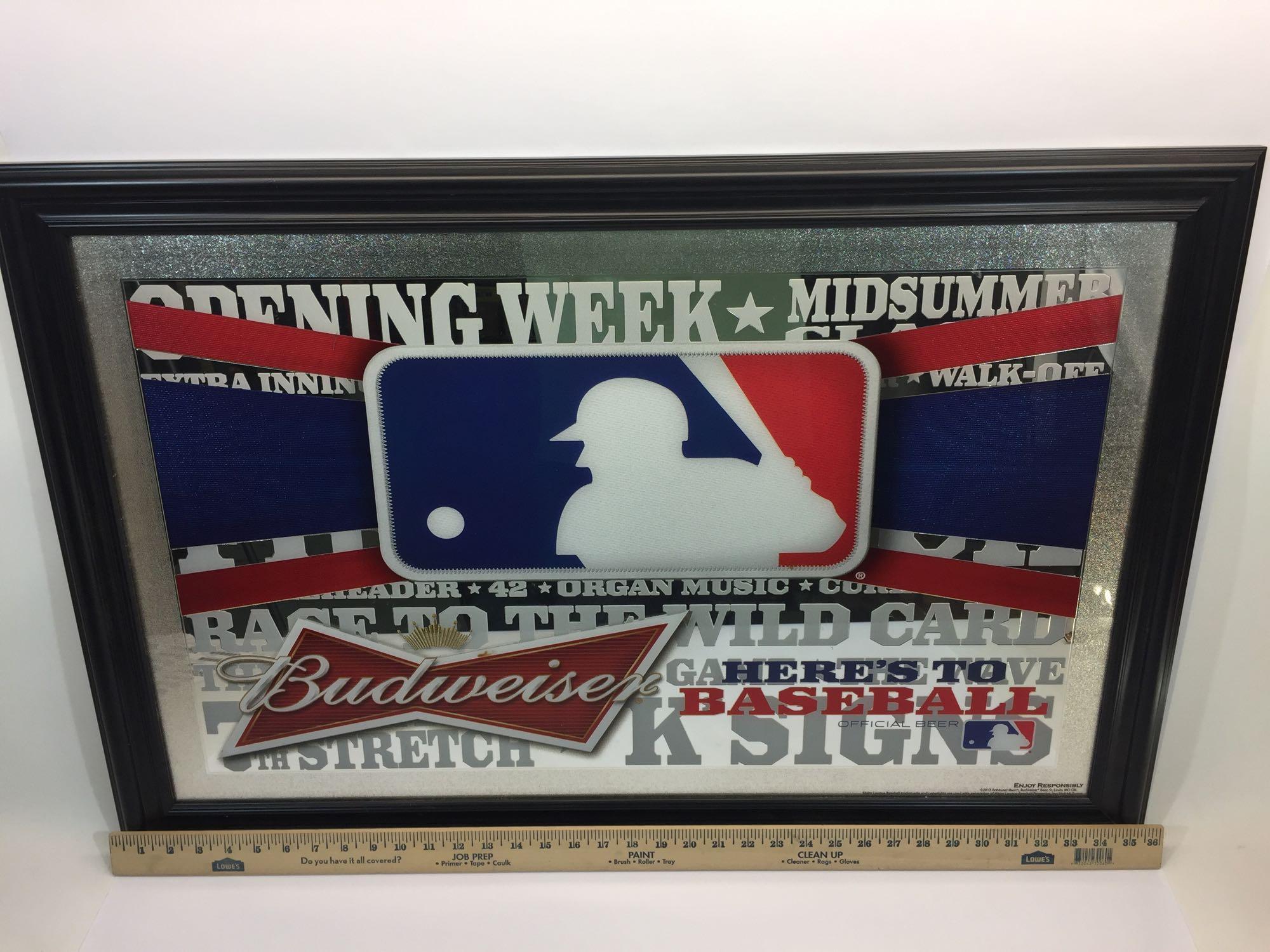 Framed Art Budweiser MLB Baseball 24x36in