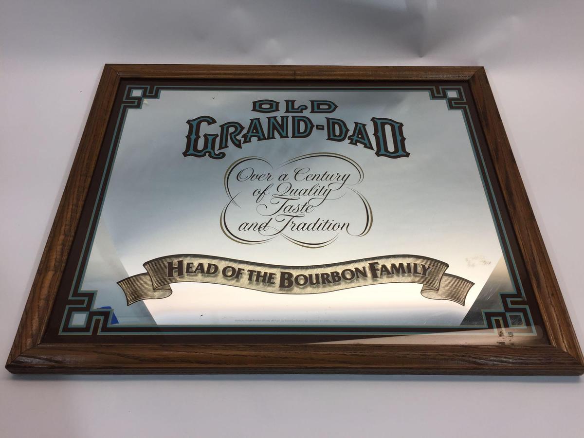 Framed Mirror Art Old Grand-Dad Bourbon 18x22in