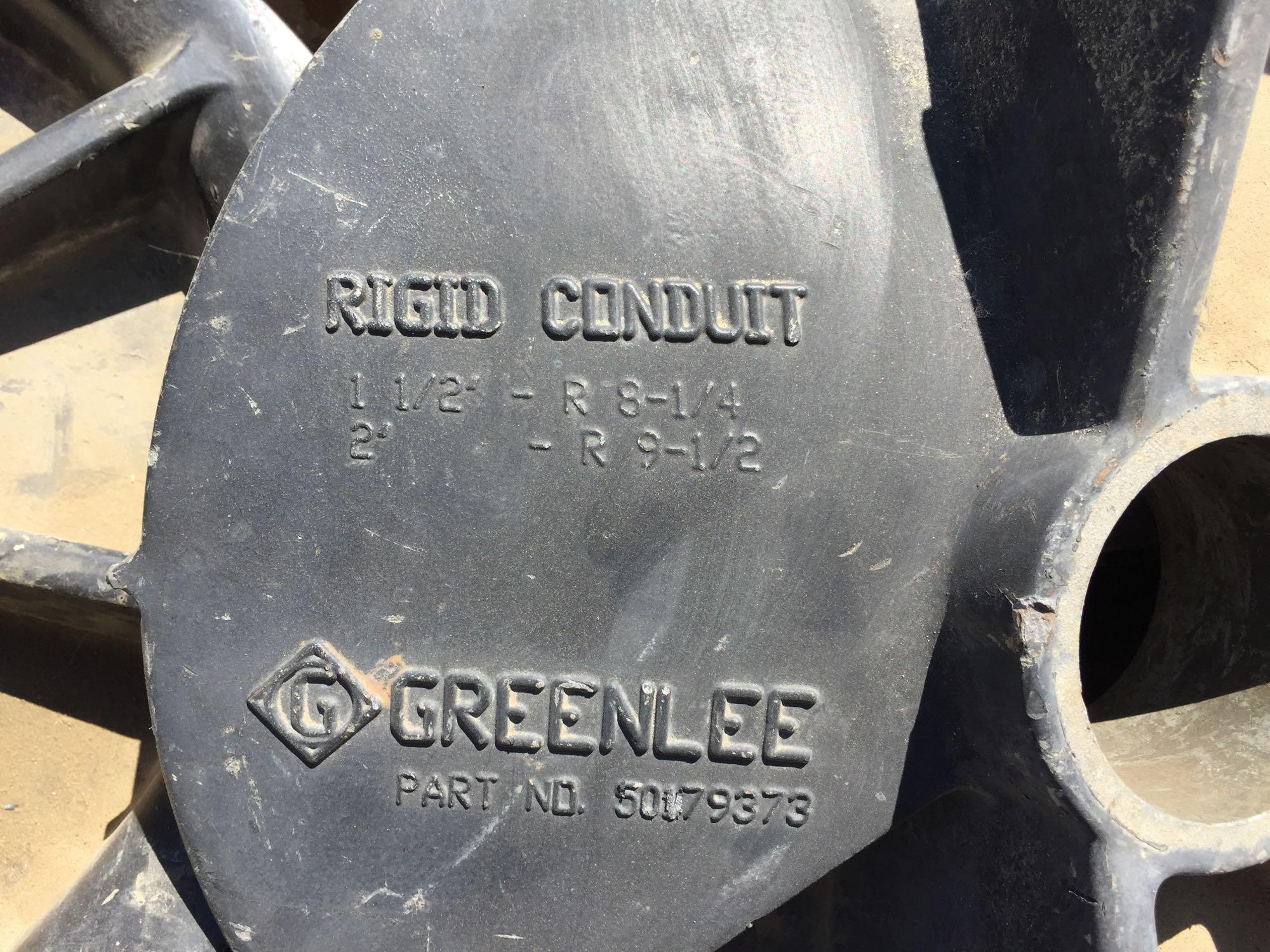 Metal Bin of Greenlee Pipe Bending Wheels