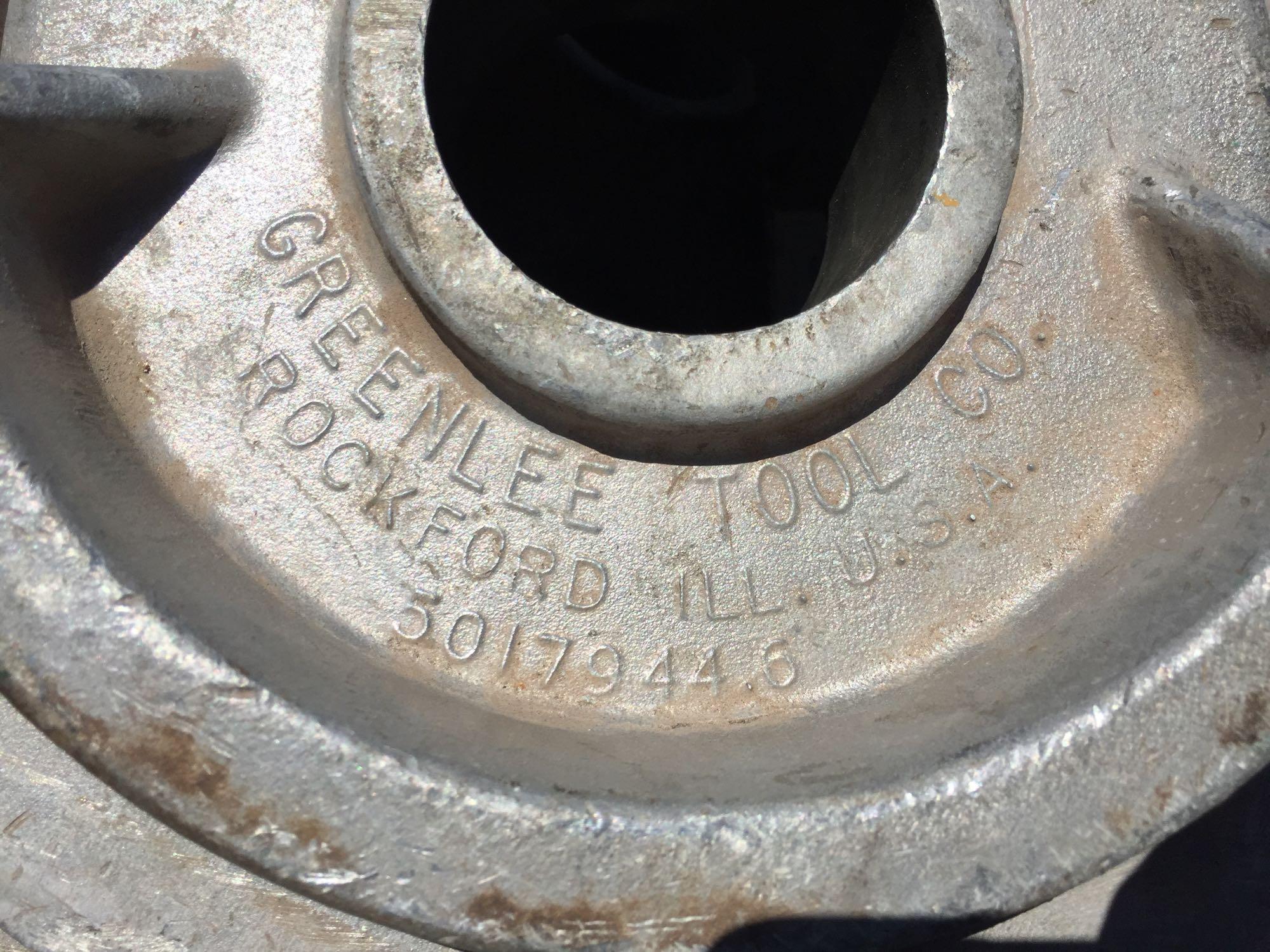 Metal Bin of Greenlee Pipe Bending Wheels