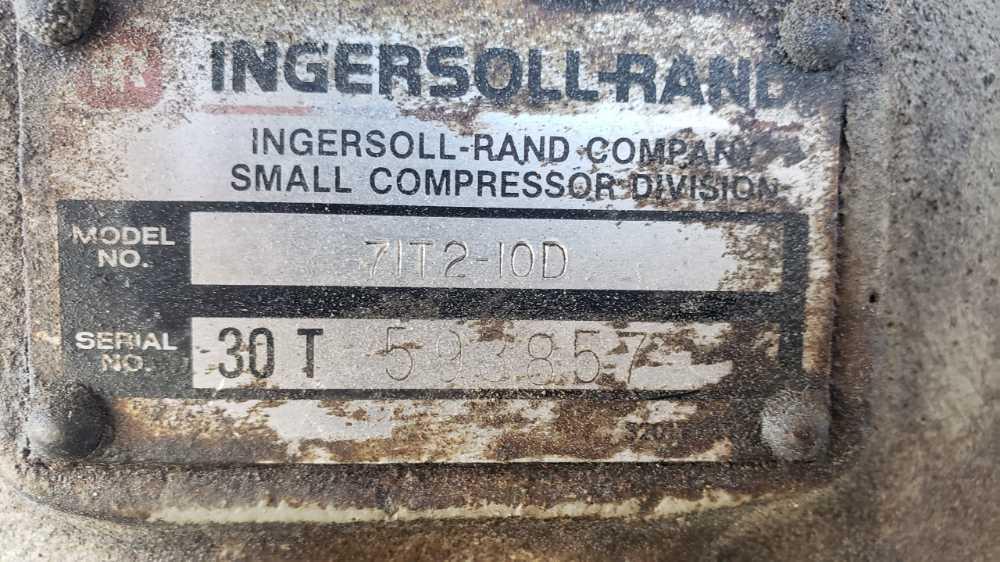 2 cyl. 2 stage compressor ir ingersoll rand powers on used for shop