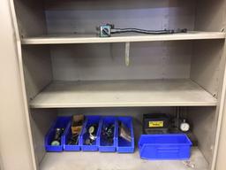 2 Metal Tool Cabinets each 44in Tall with Tools, Collets, etc