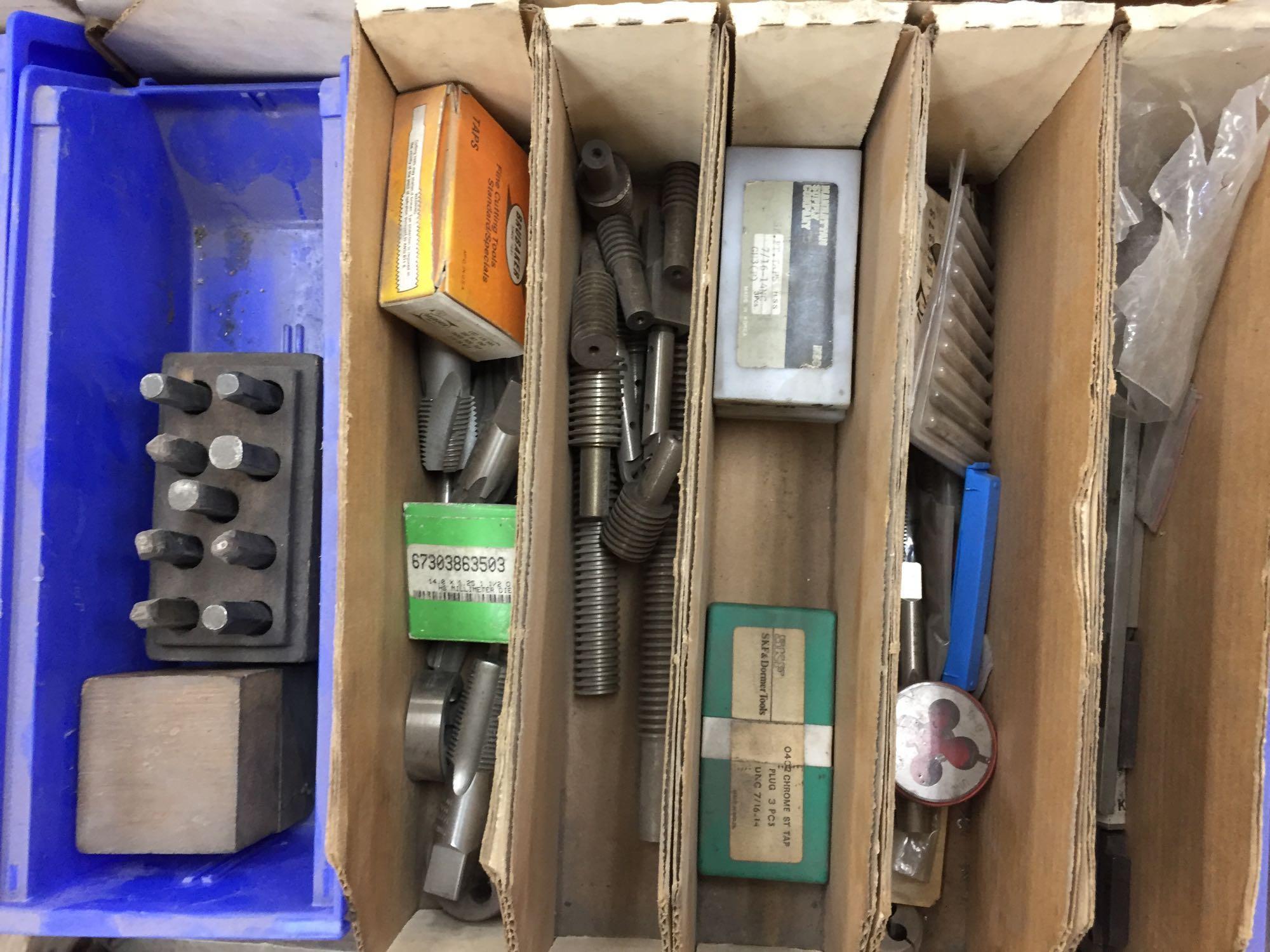 Lot of Tools, Drill Bits, Files, Taps, Dies, End Mills, etc