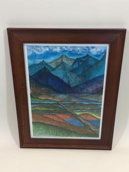 Framed Print 20x16in says Roads Less Travelled by Lawrie Dignan