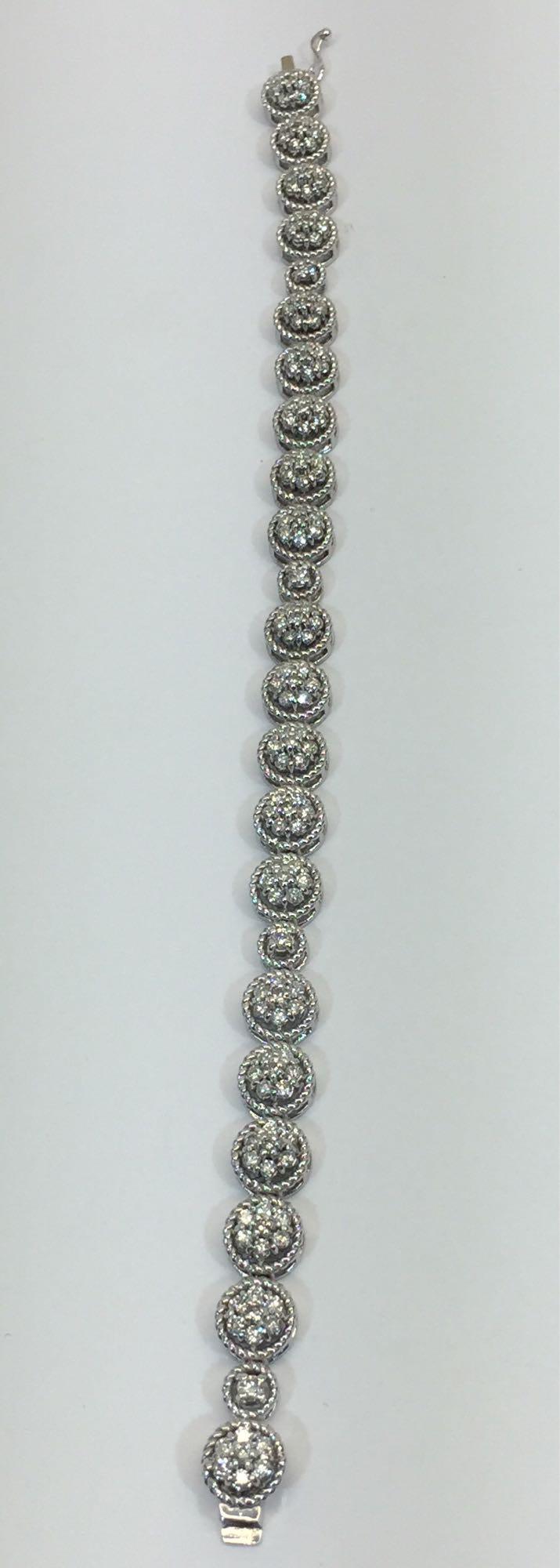 14KT White Gold Tennis Bracelet with 3.20ct Diamonds, Certified and Graded by GAS