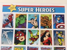 2 Marvel Comics Super Heroes US Stamp Sheets, Each Sheet has 20 x $0.41 Cent Stamps