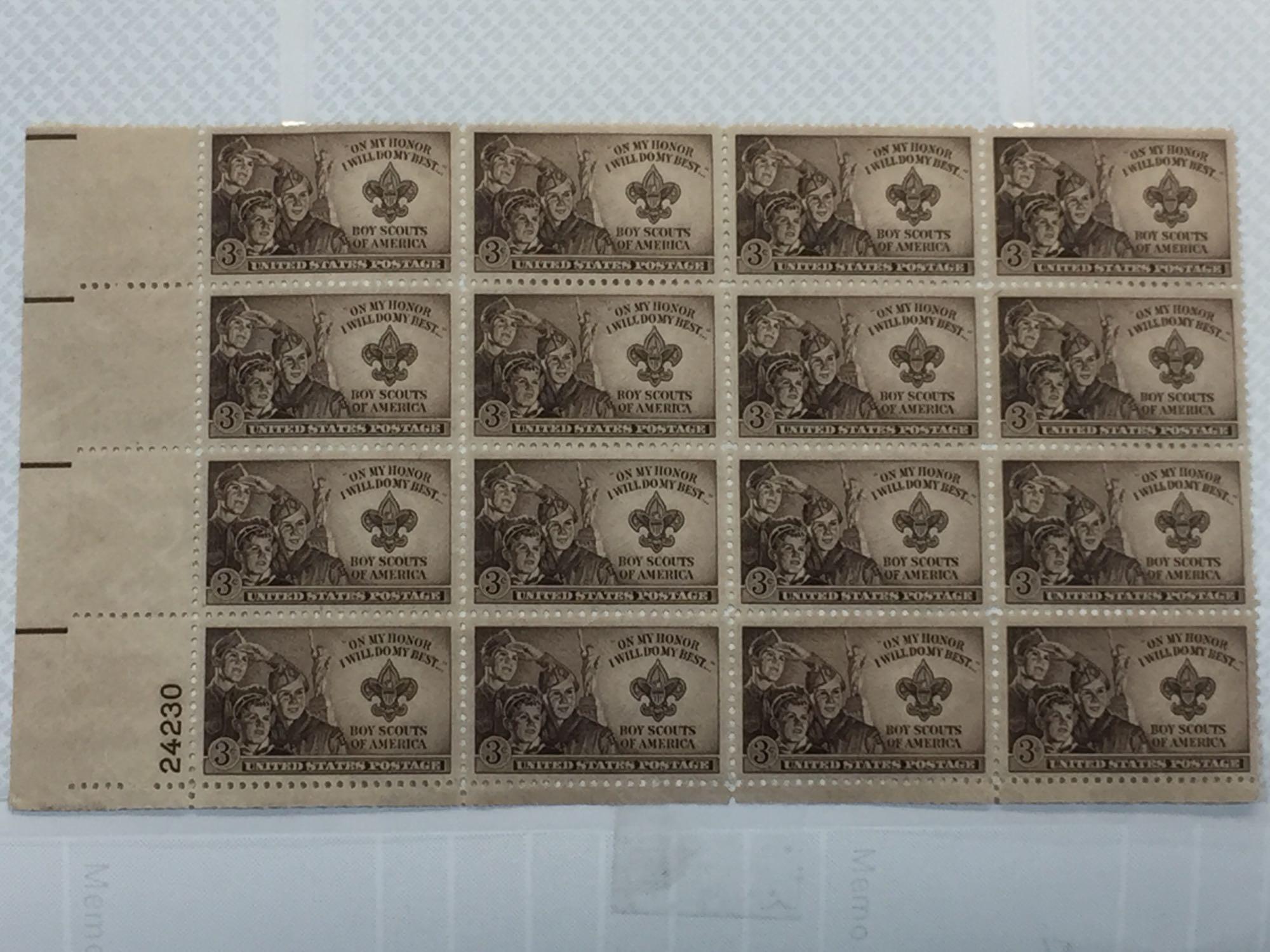 Album of Vintage US Stamp Sheets, 68 Full Pages