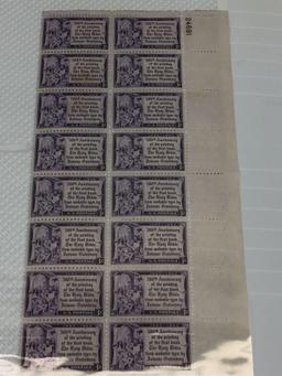 Album of Vintage US Stamp Sheets, 68 Full Pages